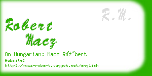 robert macz business card